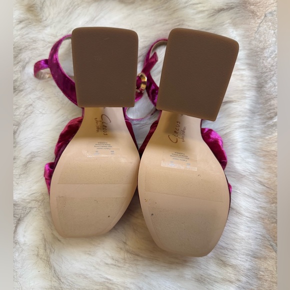 Circus Sam Edelman audrea sculpted platform heel dark matrix magenta velvet - Picture 9 of 14